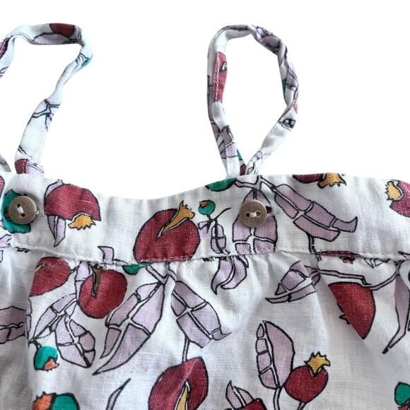 Oeuf Girls Floral Linen Summer Romper Size 18 months Flaw - Picture 2 of 7